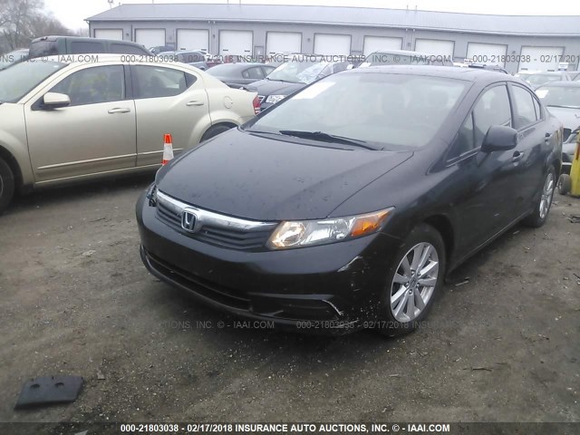 19XFB2F94CE032600 - 2012 HONDA CIVIC EXL BLACK photo 2