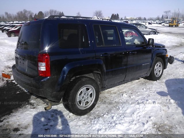 1C4NJPBA1FD295628 - 2015 JEEP PATRIOT SPORT BLUE photo 4