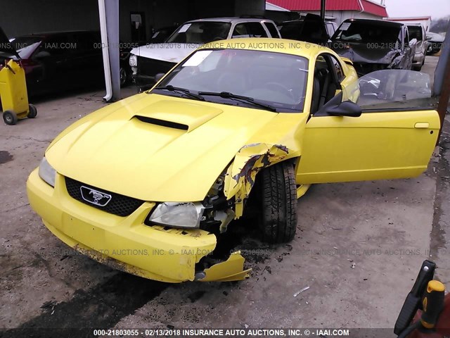 1FAFP42X02F214788 - 2002 FORD MUSTANG GT YELLOW photo 2