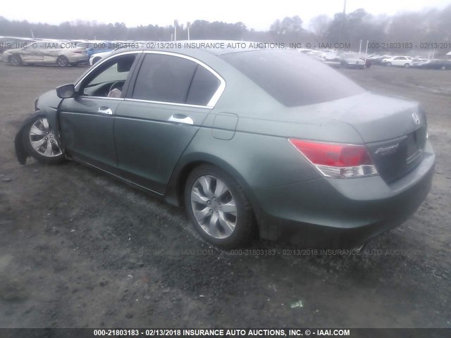 1HGCP36858A089255 - 2008 HONDA ACCORD EXL GREEN photo 3