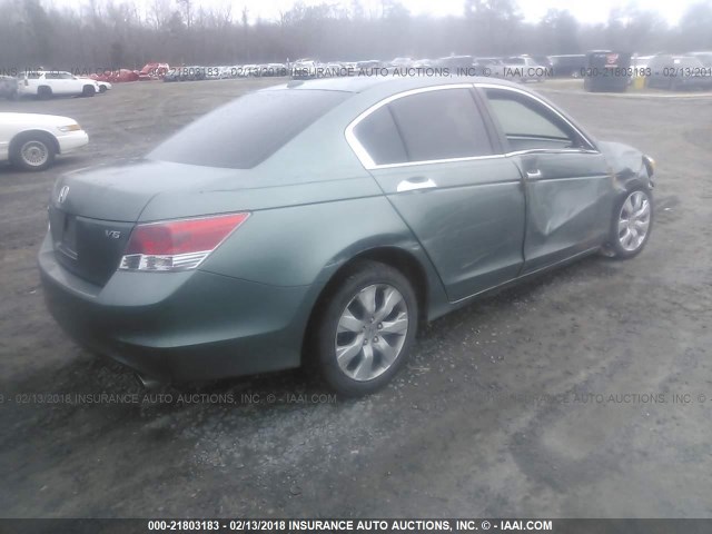 1HGCP36858A089255 - 2008 HONDA ACCORD EXL GREEN photo 4