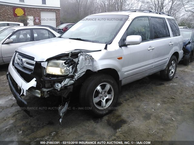 2HKYF18566H501607 - 2006 HONDA PILOT EX SILVER photo 2