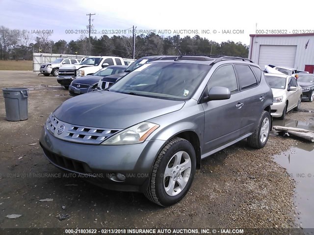 JN8AZ08T25W330272 - 2005 NISSAN MURANO SL/SE/S GRAY photo 2