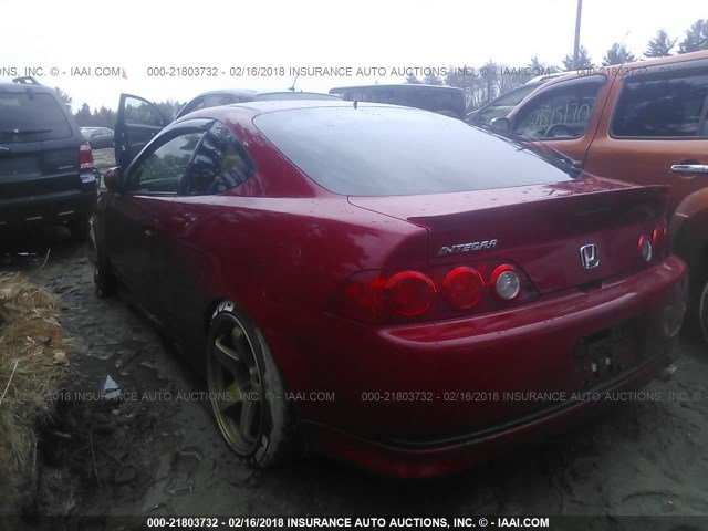 JH4DC53095S018329 - 2005 ACURA RSX TYPE-S RED photo 3