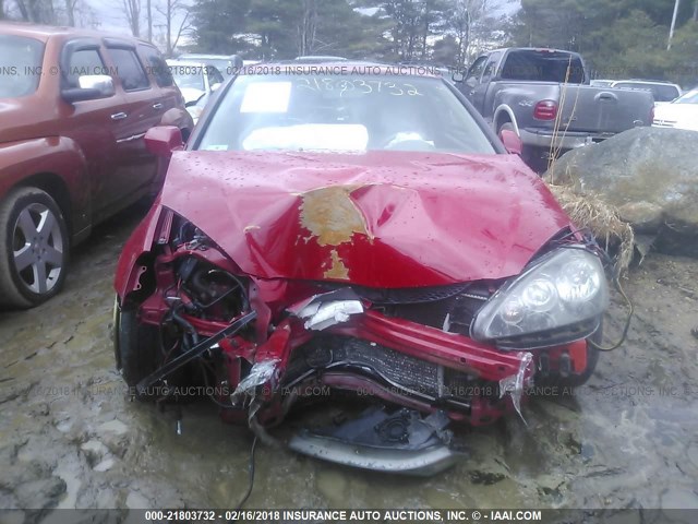 JH4DC53095S018329 - 2005 ACURA RSX TYPE-S RED photo 6