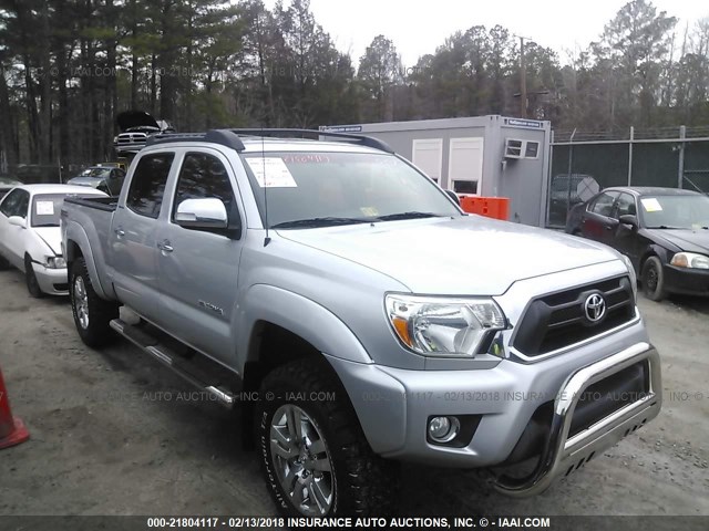 5TFMU4FN1DX017483 - 2013 TOYOTA TACOMA DOUBLE CAB LONG BED SILVER photo 1