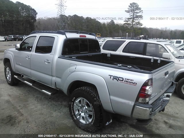 5TFMU4FN1DX017483 - 2013 TOYOTA TACOMA DOUBLE CAB LONG BED SILVER photo 3