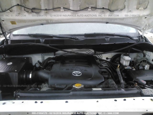 5TFUY5F15DX297948 - 2013 TOYOTA TUNDRA DOUBLE CAB SR5 WHITE photo 10