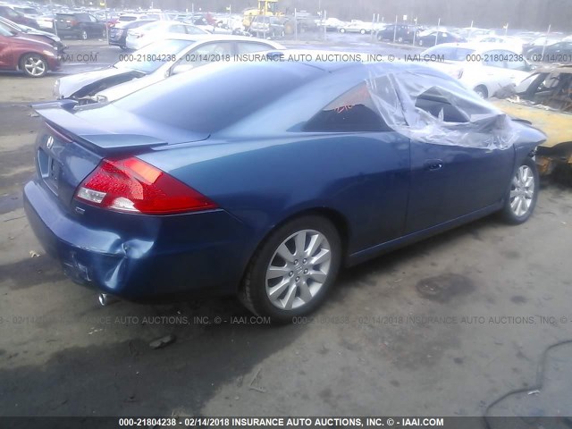 1HGCM82676A008280 - 2006 HONDA ACCORD EX BLUE photo 4