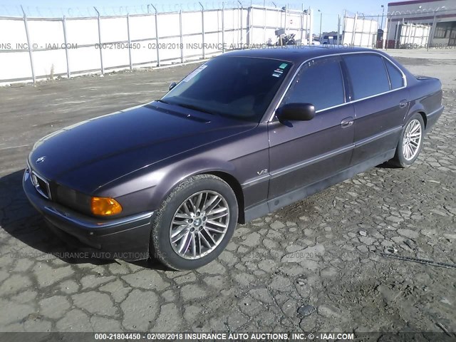 WBAGK2328WDH68392 - 1998 BMW 750 IL PURPLE photo 2