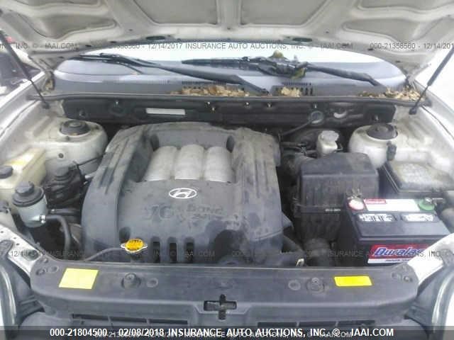 KM8SC73D25U972606 - 2005 HYUNDAI SANTA FE GLS/LX SILVER photo 10