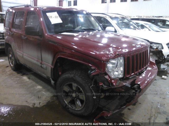 1J8GN28K88W106117 - 2008 JEEP LIBERTY SPORT RED photo 1