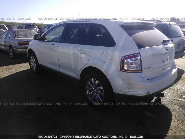 2FMDK48C08BB19903 - 2008 FORD EDGE SEL WHITE photo 3