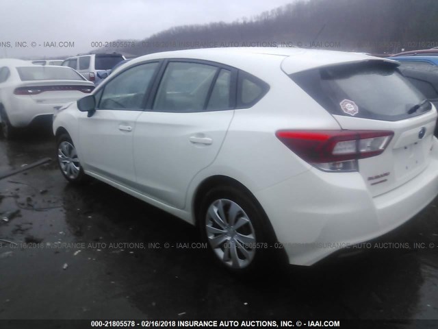 4S3GTAA67H3705791 - 2017 SUBARU IMPREZA WHITE photo 3