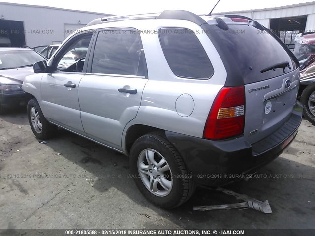 KNDJE723387531394 - 2008 KIA SPORTAGE EX/LX GRAY photo 3