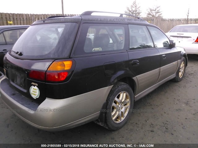 4S3BH6862Y6671837 - 2000 SUBARU LEGACY OUTBACK LIMITED BLACK photo 4