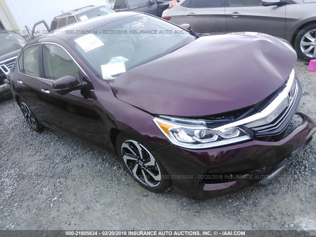 1HGCR2F83GA059559 - 2016 HONDA ACCORD EXL MAROON photo 1