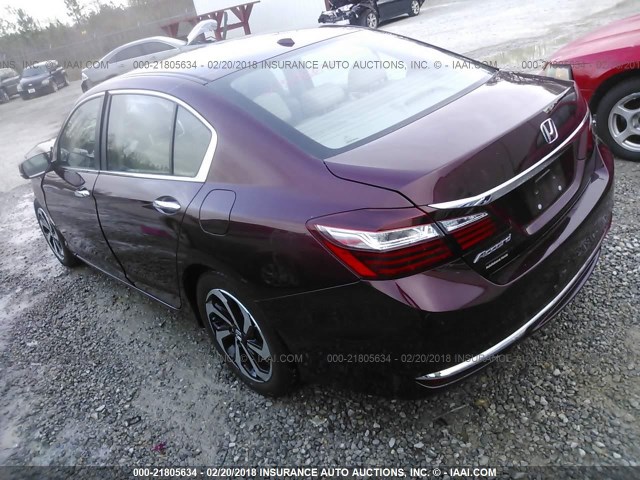 1HGCR2F83GA059559 - 2016 HONDA ACCORD EXL MAROON photo 3