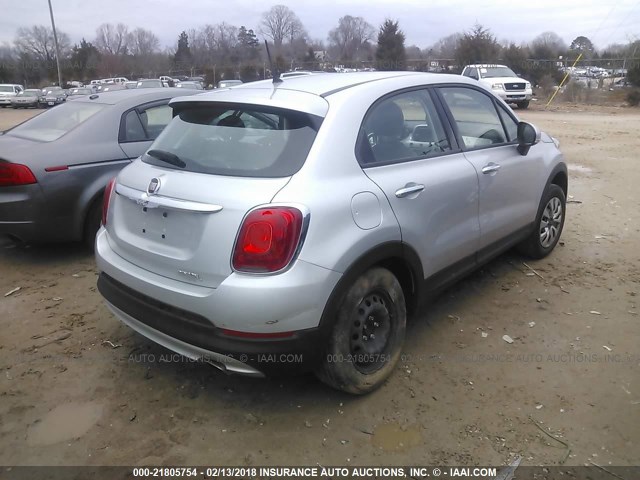 ZFBCFXAW7GP341603 - 2016 FIAT 500X POP SILVER photo 4