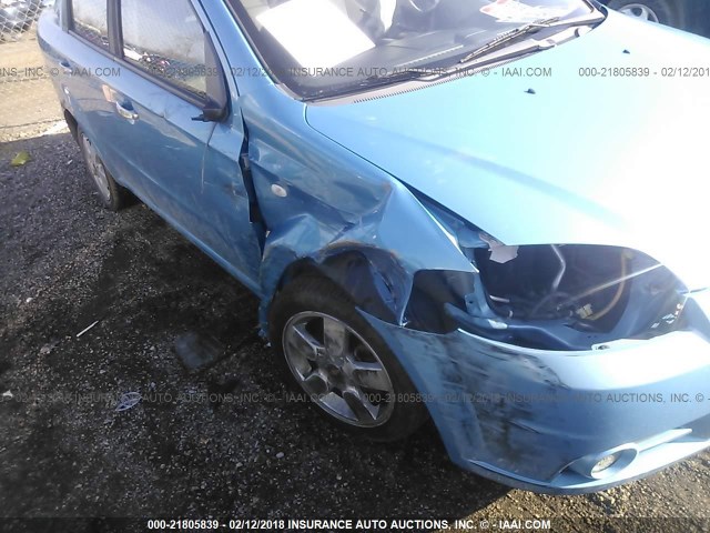 KL1TD56617B143314 - 2007 CHEVROLET AVEO LS BLUE photo 6