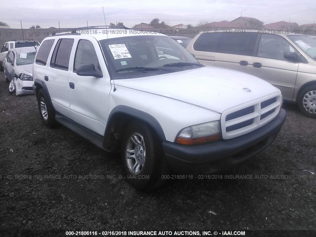 1D4HR38N73F589000 - 2003 DODGE DURANGO SPORT WHITE photo 1