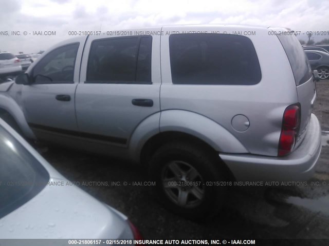 1D4HD48N96F121875 - 2006 DODGE DURANGO SLT SILVER photo 3