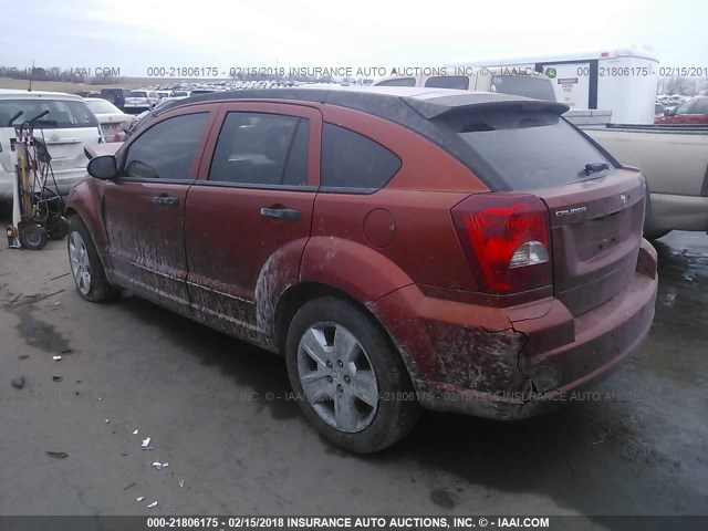 1B3HB48B27D593259 - 2007 DODGE CALIBER SXT ORANGE photo 3