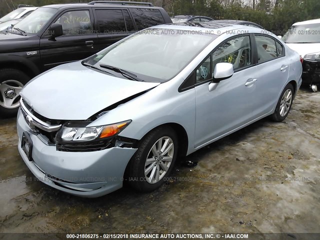 2HGFB2F92CH527576 - 2012 HONDA CIVIC EXL Light Blue photo 2
