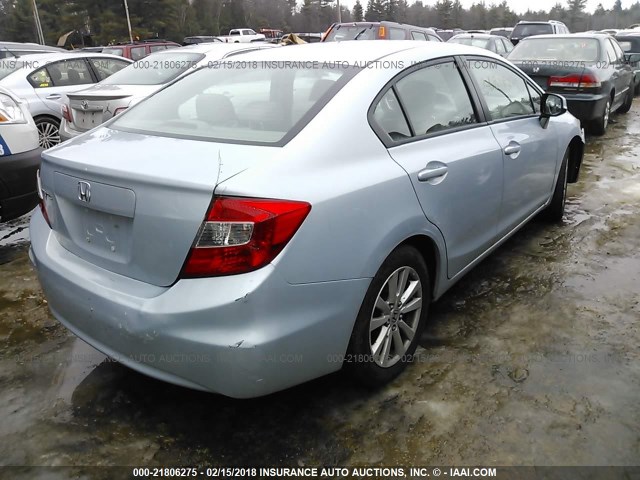 2HGFB2F92CH527576 - 2012 HONDA CIVIC EXL Light Blue photo 4