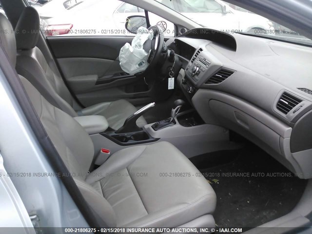 2HGFB2F92CH527576 - 2012 HONDA CIVIC EXL Light Blue photo 5