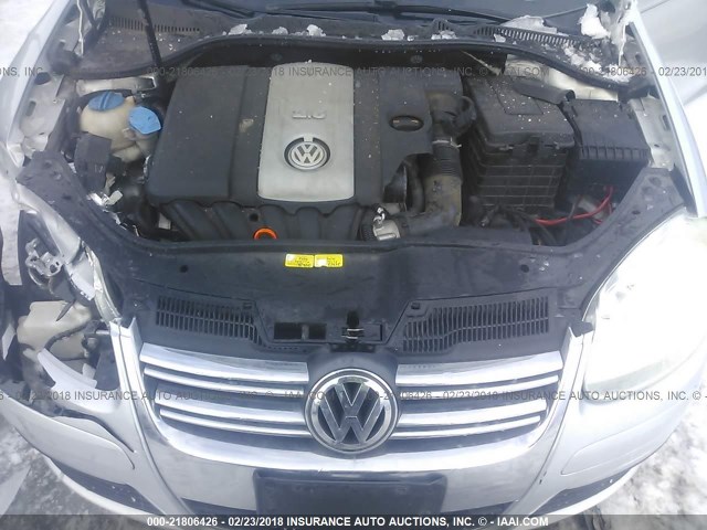 3VWEF71K37M133353 - 2007 VOLKSWAGEN JETTA WOLFSBURG SILVER photo 10