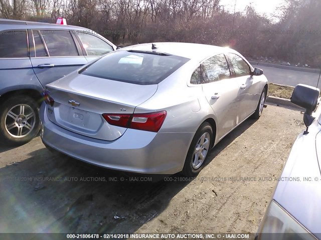 1G1ZB5ST3GF213496 - 2016 CHEVROLET MALIBU LS ვერცხლისფერი ფოტო 4