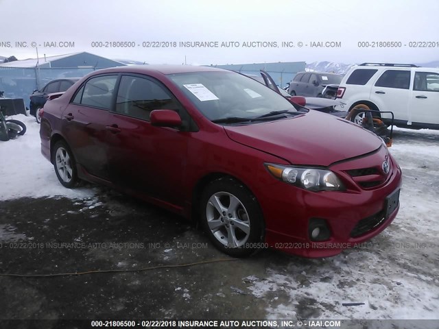 2T1BU4EE1DC100810 - 2013 TOYOTA COROLLA S/LE RED photo 1