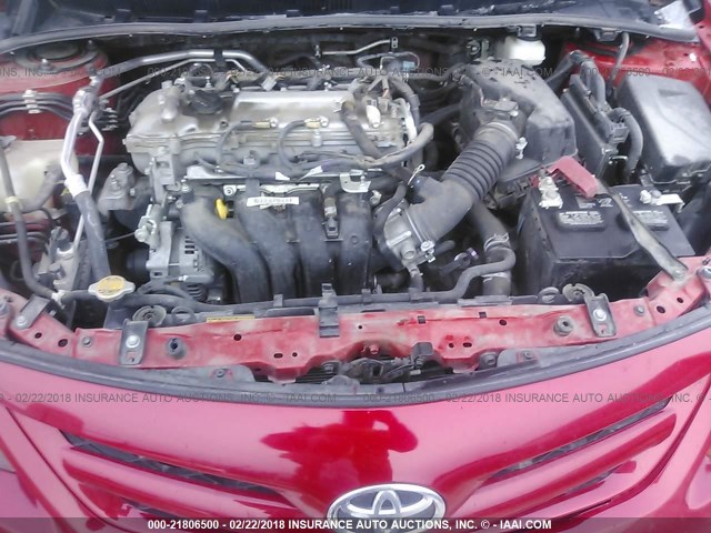 2T1BU4EE1DC100810 - 2013 TOYOTA COROLLA S/LE RED photo 10