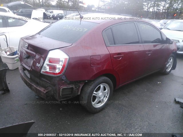 3N1AB61E17L698016 - 2007 NISSAN SENTRA 2.0/2.0S/2.0SL RED photo 4