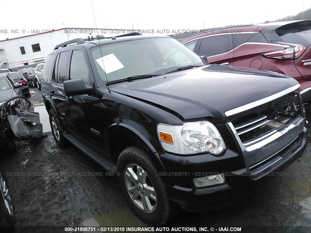 1FMEU73E68UA68104 - 2008 FORD EXPLORER XLT BLACK photo 1