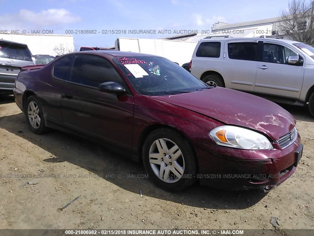 2G1WK15K279146736 - 2007 CHEVROLET MONTE CARLO LT RED photo 1