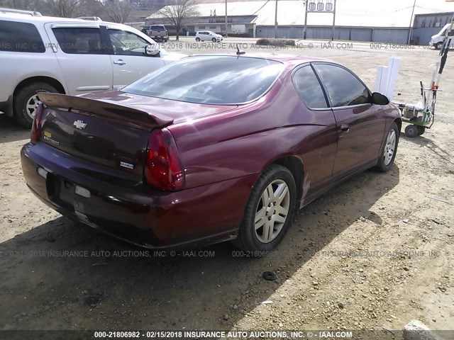 2G1WK15K279146736 - 2007 CHEVROLET MONTE CARLO LT RED photo 4