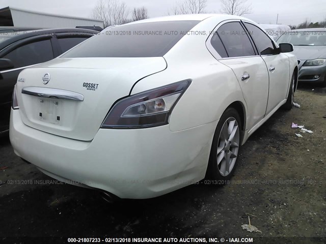 1N4AA5AP8EC439548 - 2014 NISSAN MAXIMA S/SV WHITE photo 4