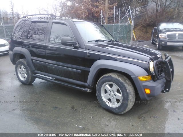 1J4GL48K87W544461 - 2007 JEEP LIBERTY SPORT BLACK photo 1