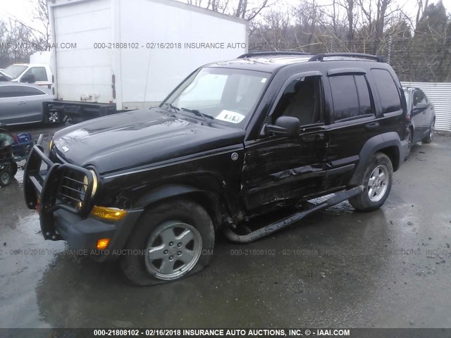 1J4GL48K87W544461 - 2007 JEEP LIBERTY SPORT BLACK photo 2