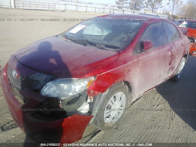 1NXBU40E19Z055168 - 2009 TOYOTA COROLLA S/LE/XLE MAROON photo 2