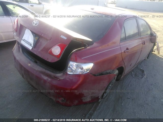 1NXBU40E19Z055168 - 2009 TOYOTA COROLLA S/LE/XLE MAROON photo 4