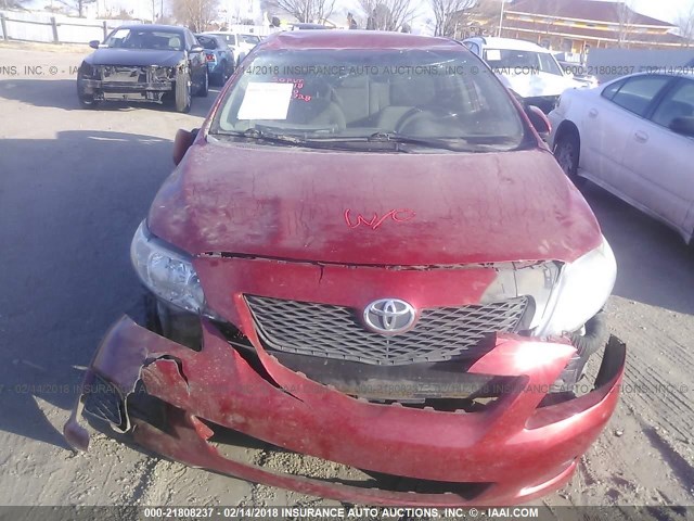 1NXBU40E19Z055168 - 2009 TOYOTA COROLLA S/LE/XLE MAROON photo 6