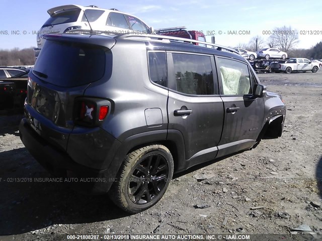 ZACCJBBT5GPD01705 - 2016 JEEP RENEGADE LATITUDE GRAY photo 4