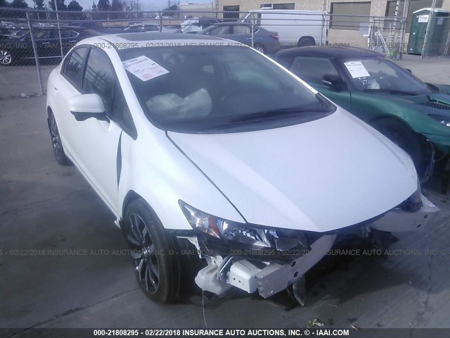 19XFB2F96EE274145 - 2014 HONDA CIVIC EXL WHITE photo 1