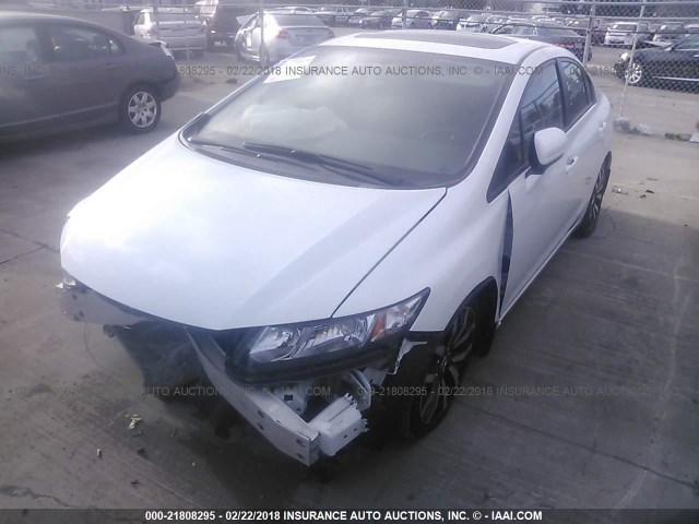 19XFB2F96EE274145 - 2014 HONDA CIVIC EXL WHITE photo 2