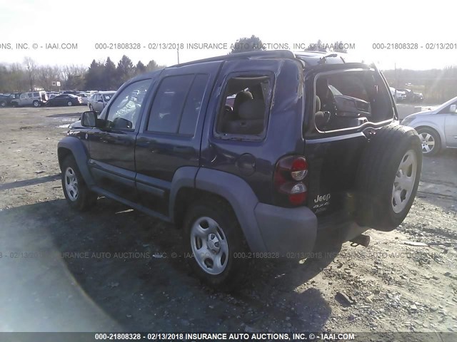 1J4GL48K27W665843 - 2007 JEEP LIBERTY SPORT Tünd mavi foto 3