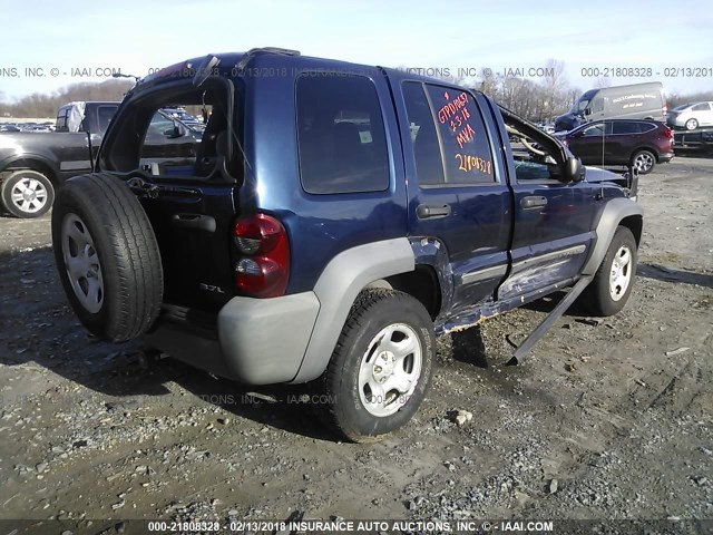 1J4GL48K27W665843 - 2007 JEEP LIBERTY SPORT Tünd mavi foto 4