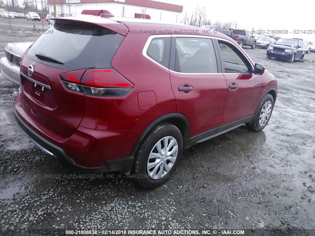 5N1AT2MT7HC869163 - 2017 NISSAN ROGUE S/SL RED photo 4